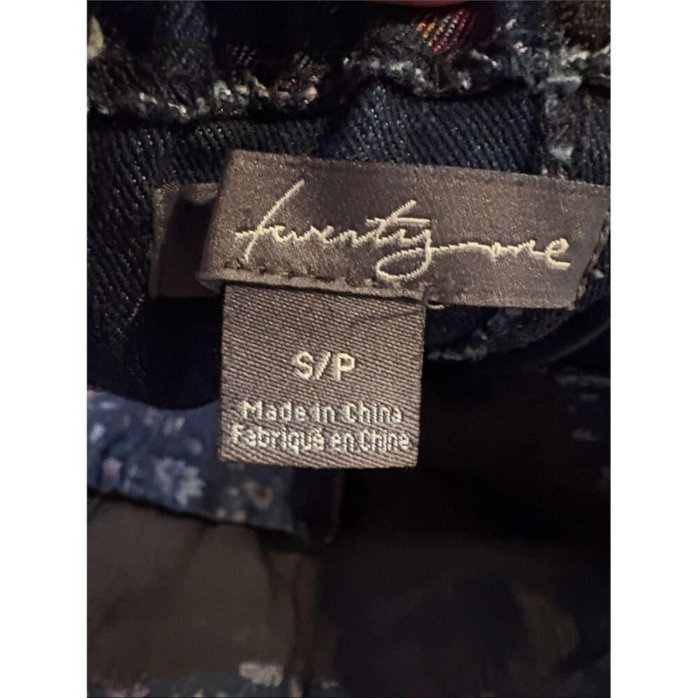 Twenty One Strapless Denim Navy Floral Mini Dress. Size Small - Picture 5 of 7